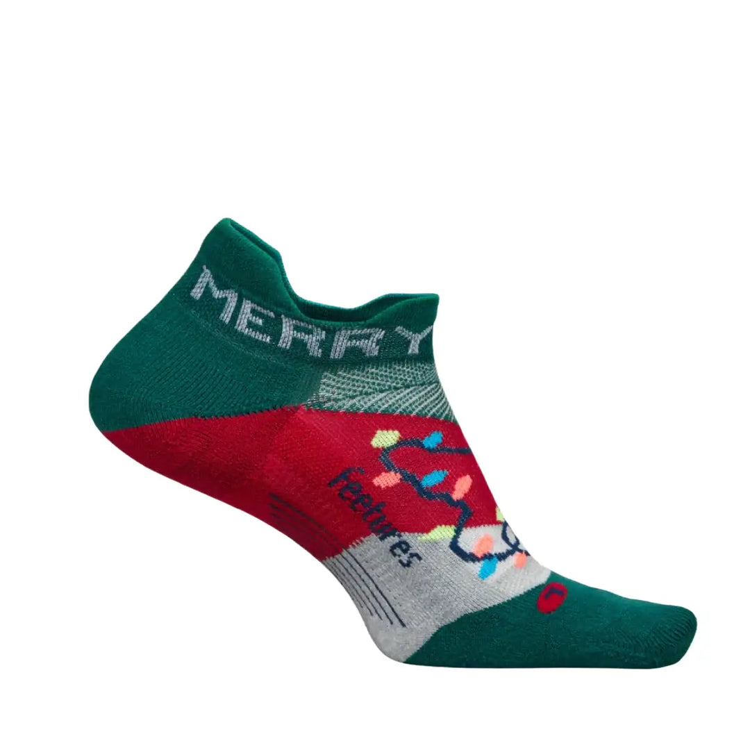 Unisex Feetures Elite Light Cushion No Show Tab Limited Edition Festive Socks