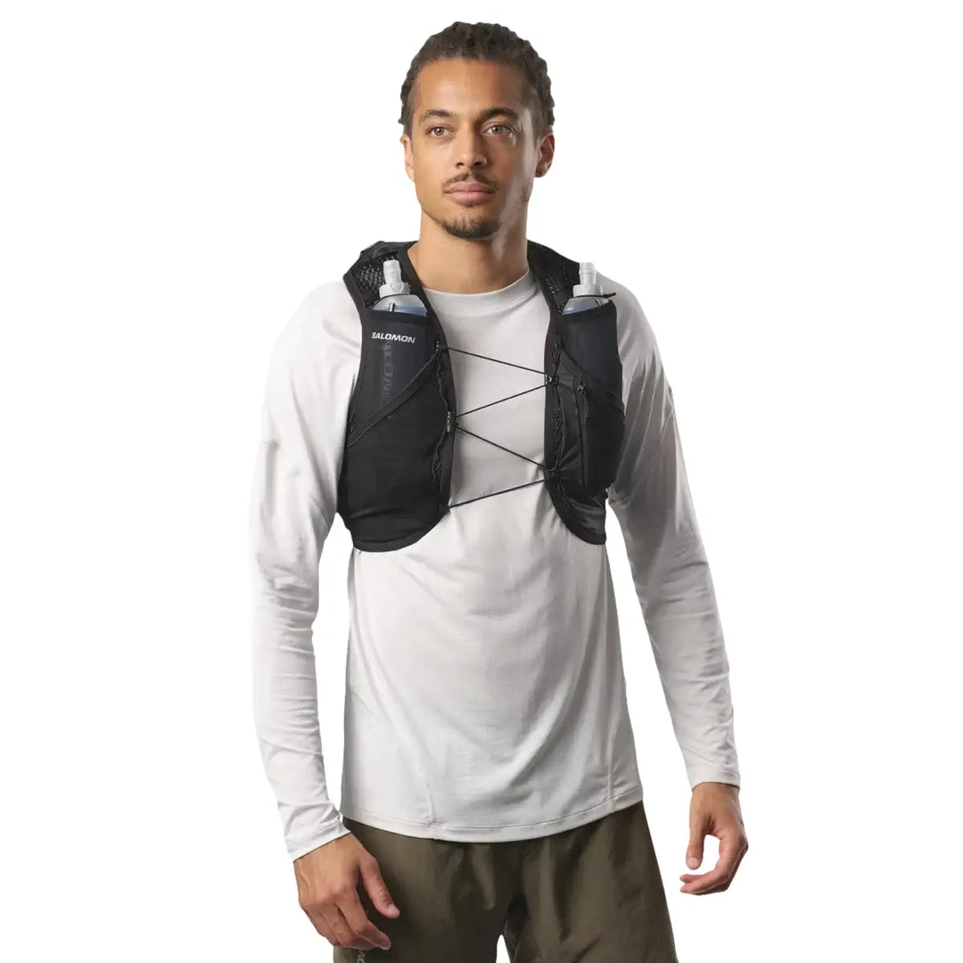 Unisex Salomon Active Skin 8L Hydration Vest with 2x500ML Soft Flasks