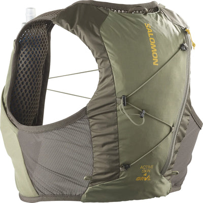 Unisex Salomon Active Skin 4L Grvl Hydration Vest with 2x500ML Flasks