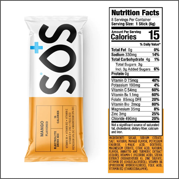 SOS Daily Vitamin Enhanced Hydration Sticks