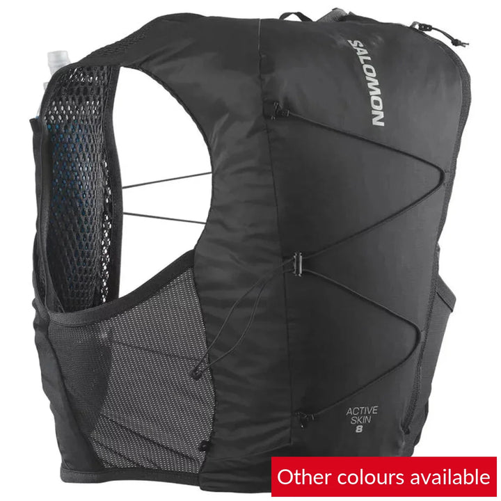 Unisex Salomon Active Skin 8L Hydration Vest with 2x500ML Soft Flasks